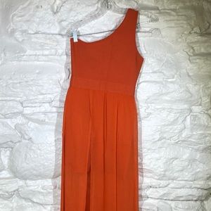 Orange one shoulder Stretta dress
